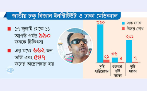 ছাত্র আন্দোলনে দৃষ্টিহারা চার শর বেশি মানুষ 