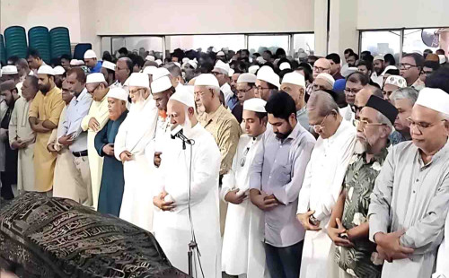 সাংবাদিক রুহুল আমিন গাজীর জানাজা পড়ালেন জামায়াত আমির