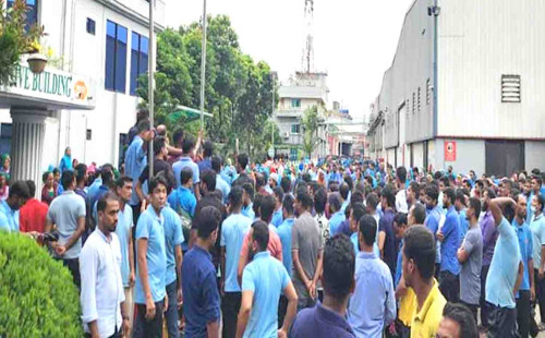 নাটোরে শ্রমিকদের আন্দোলনে প্রাণের কারখানা ৫ দিন বন্ধ ঘোষণা 